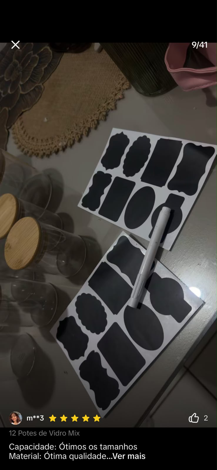 Avaliação de cliente do kit com 16 potes 2