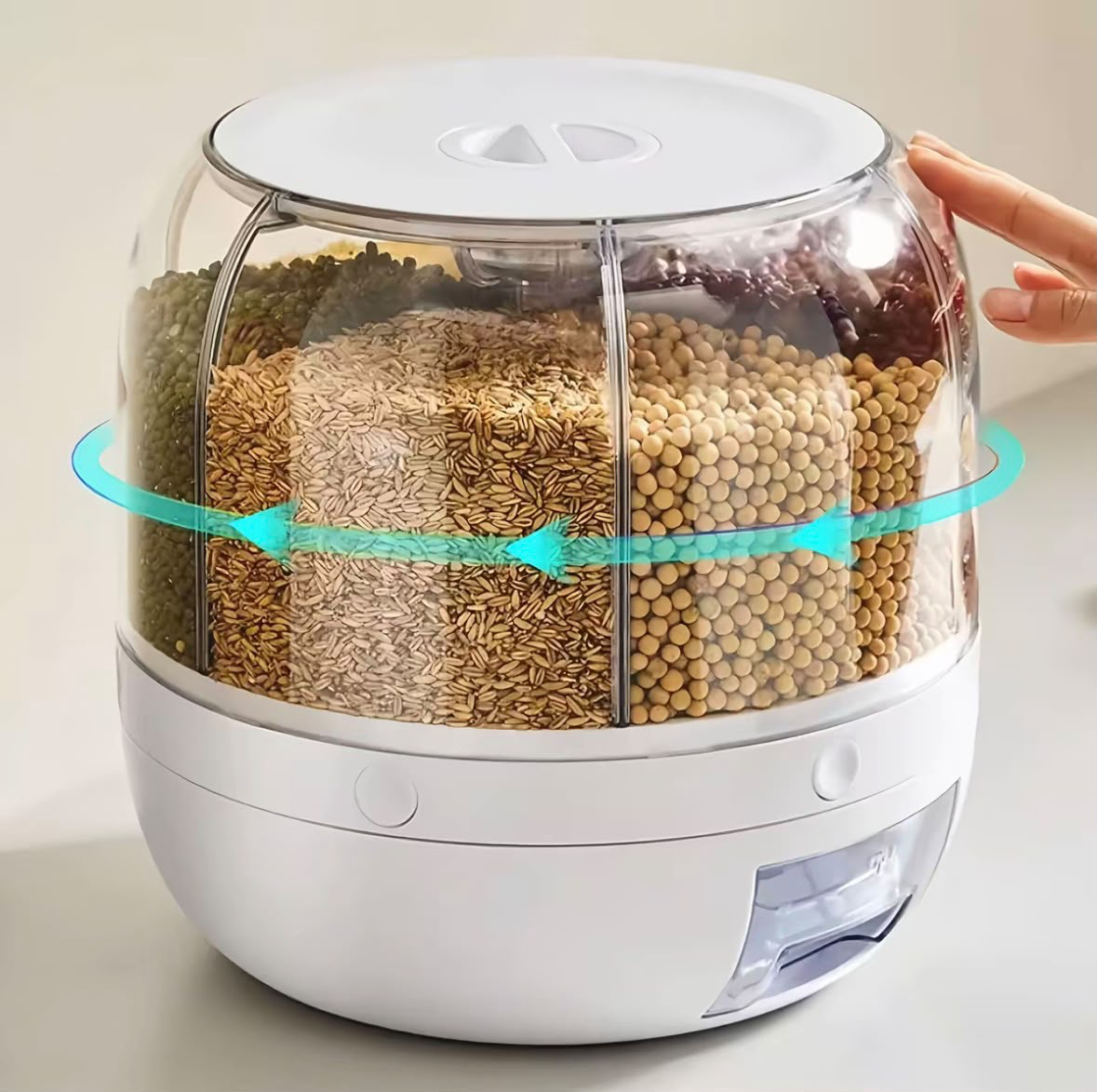Dispenser giratório em uso 1