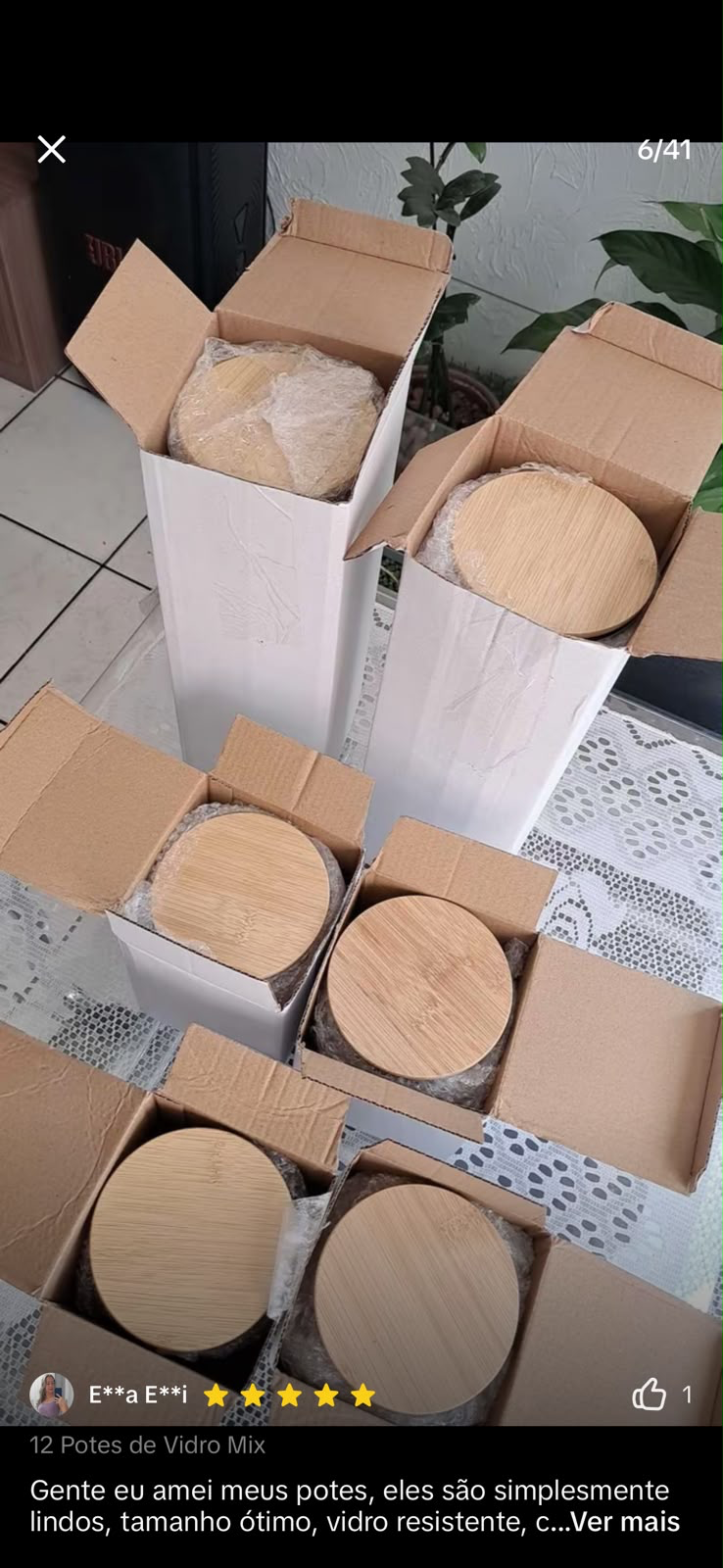 Avaliação de cliente do kit com 16 potes 3