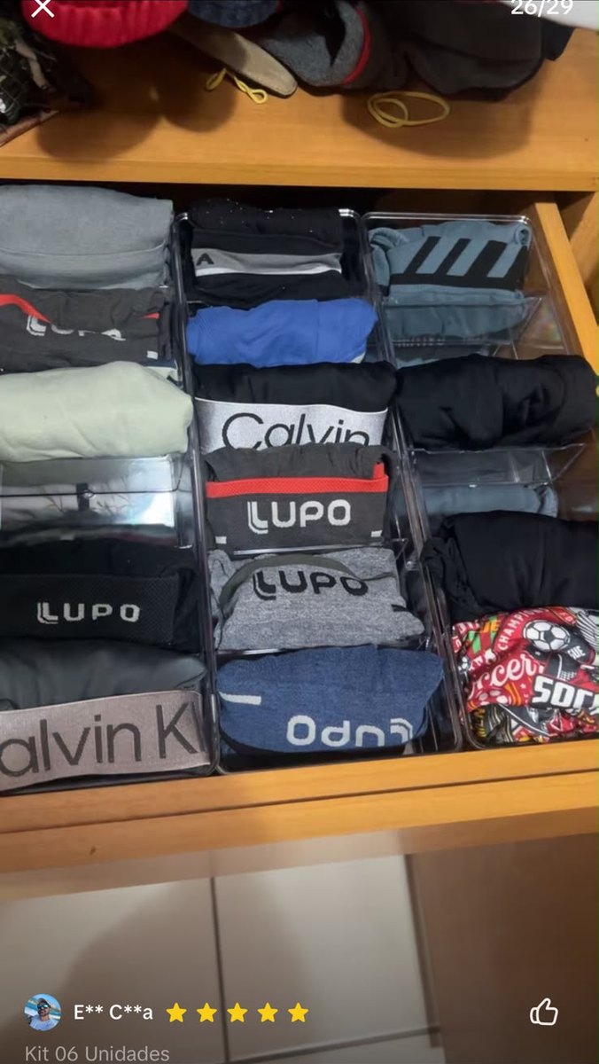 Colmeia organizadora na gaveta da cliente 10